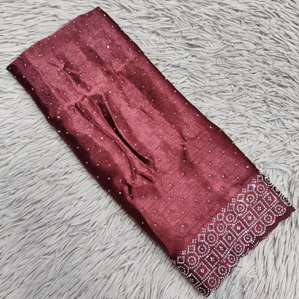 Satin Fabric Heavy Stone Work Hijabs | HJ10